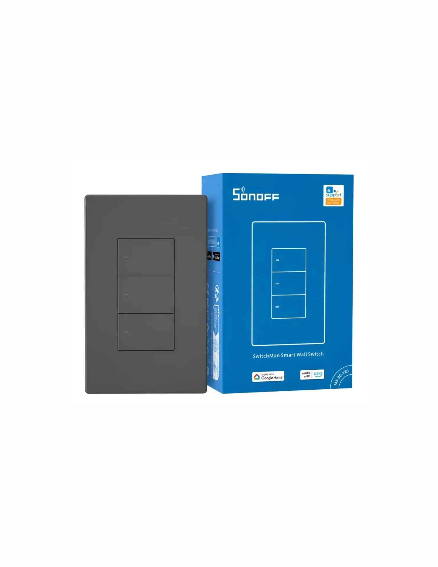M53C120 Interruptor Inteligente De Pared  10 A 120v Gris Oscuro SONOFF