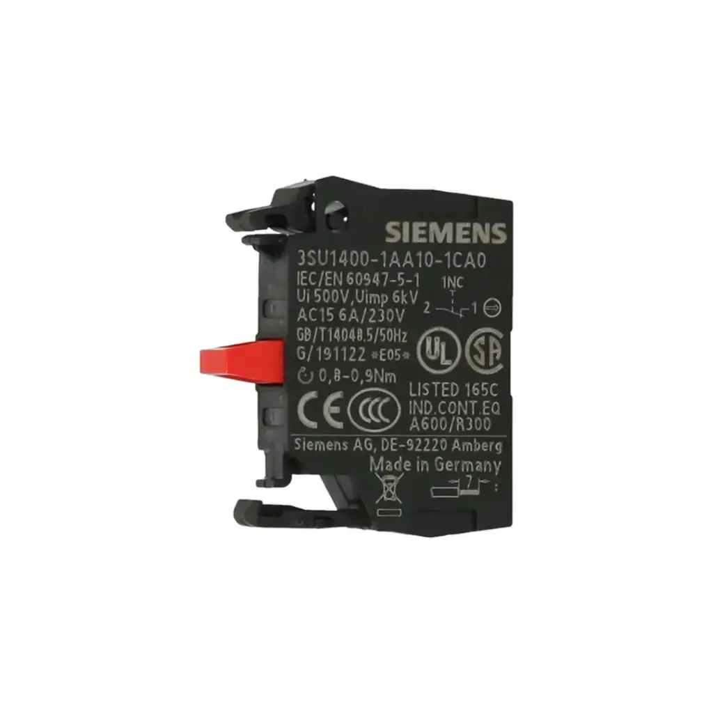 3SU1400-1AA10-1CA0 Modulo De Contactos 1nc P/frontal Siemens Color Negro