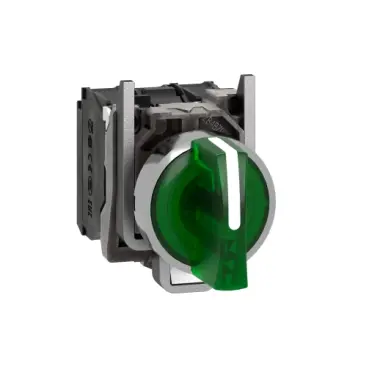 XB4BK133G5 Boton pulsador ilumiinado verde de 3 pos Telemecanique ZB4BK1333+ZB4BW0G35