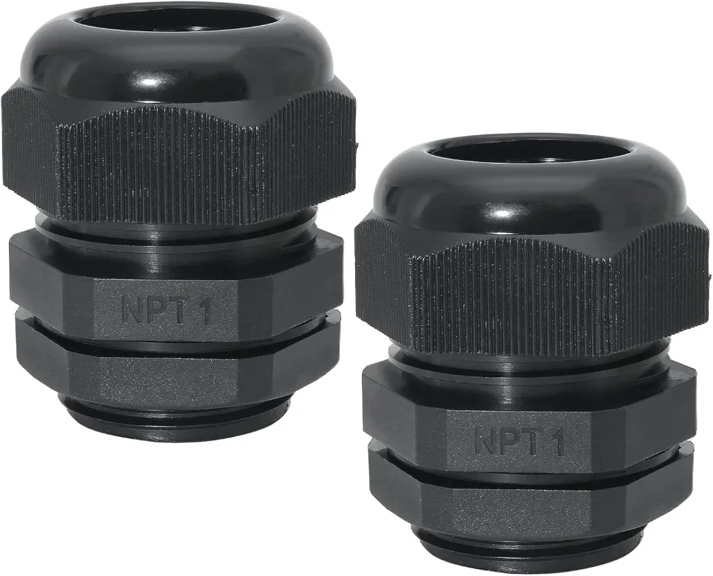 [Conectores glándula de nylon] Conectores Glándulas de Cable de Nylon NPT1 Negro