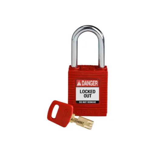 [p6704] NYL-RED-38ST-KD Candado De Nylon Con Bloqueo
